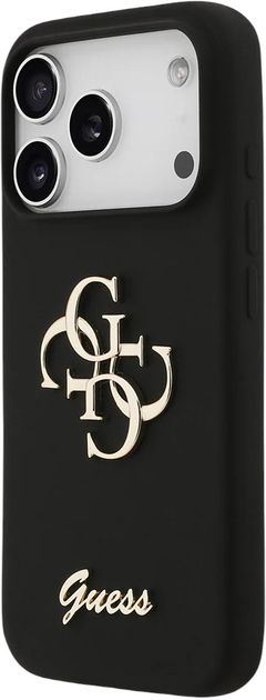 Панель Guess Silicone Big 4G Script для Apple iPhone 17 Pro Black (3666339522254) - зображення 3