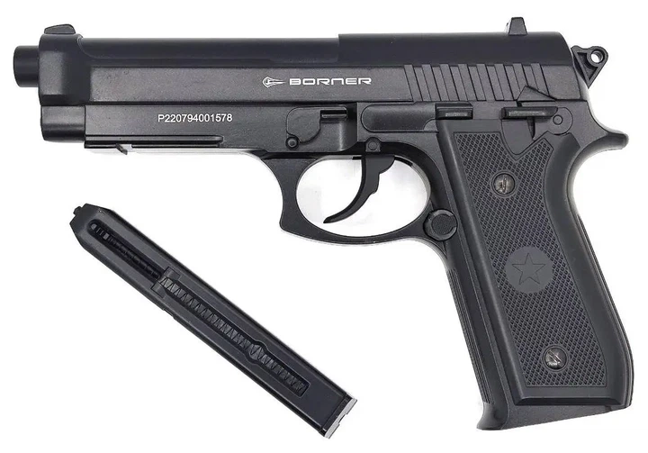Пневматичний пістолет Borner 92M (Beretta 92F, метал) - Пневматична ...