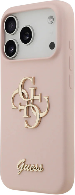 Панель Guess Silicone Big 4G Script для Apple iPhone 17 Pro Pink (3666339522735) - зображення 1