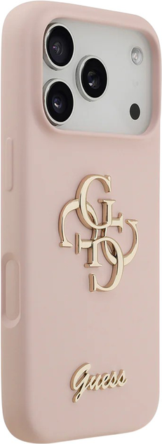 Панель Guess Silicone Big 4G Script для Apple iPhone 17 Pro Max Pink (3666339522742) - зображення 4