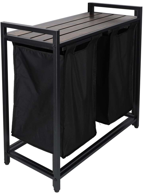 Kosz na pranie Ikonka 2 komory z półką 92 l (5903039766860) - obraz 3