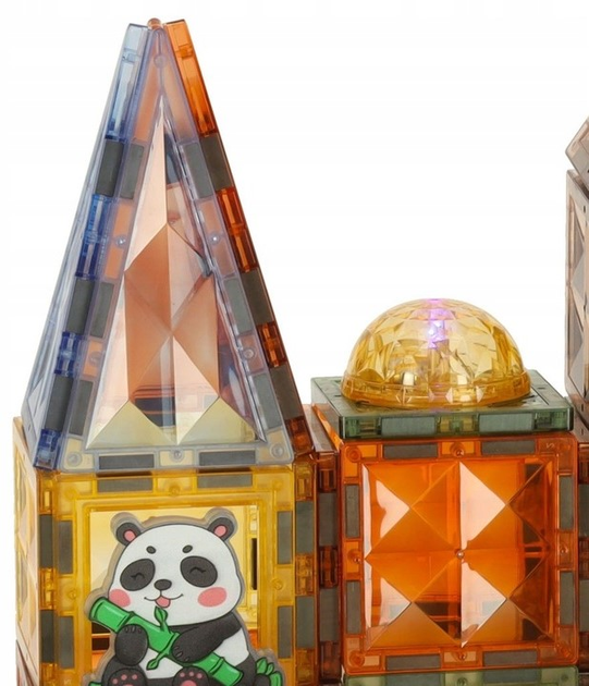 Klocki magnetyczne świecące KIK Light Magnetic Blocks Animal Paradice 124 elementy (5903039752696) - obraz 6