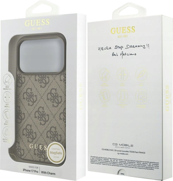 Панель Guess 4G Charms Collection MagSafe для Apple iPhone 17 Pro Brown (3666339525637) - зображення 7