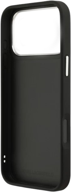 Панель Karl Lagerfeld FW Grained Karl & Choupette Heads Pins do Apple iPhone 17 Pro Black (3666339494674) - зображення 7