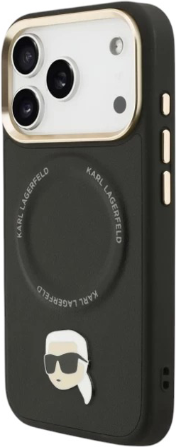 Панель Karl Lagerfeld Big Strap Karl Metal Logo MagSafe  do Apple iPhone 17 Pro Black (3666339539771) - зображення 2
