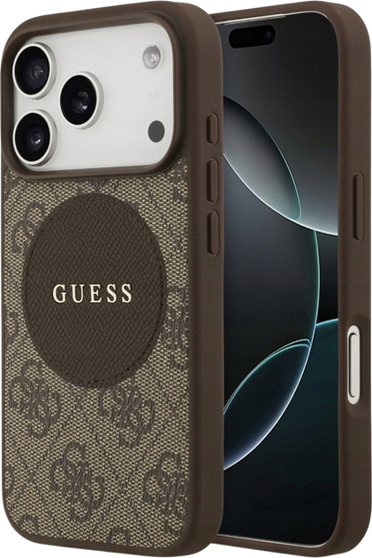 Панель Guess 4G Circle Classic Logo MagSafe для Apple iPhone 17 Pro Brown (3666339490027) - зображення 1