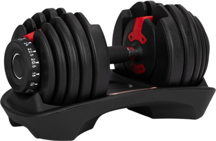 Hantel regulowany ModernHome by Multistore żeliwny z podstawką 2.5-24 kg GB-FW207-24KG (5905817008025) - obraz 1