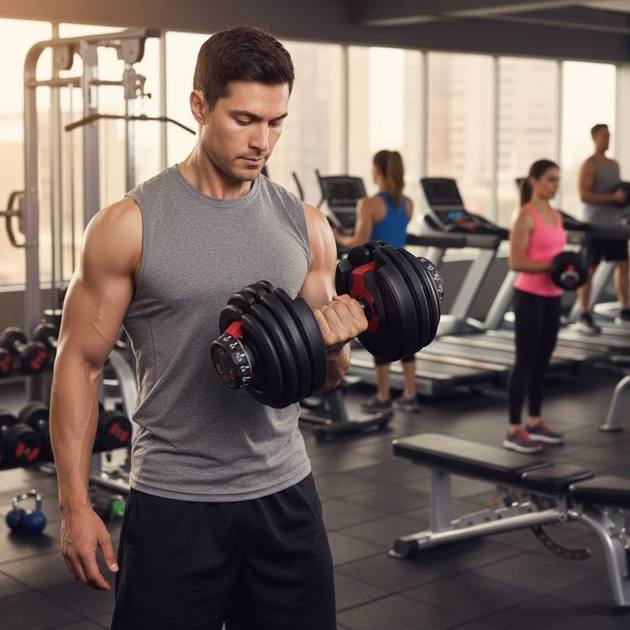 Hantel regulowany ModernHome by Multistore żeliwny z podstawką 2.5-24 kg GB-FW207-24KG (5905817008025) - obraz 9