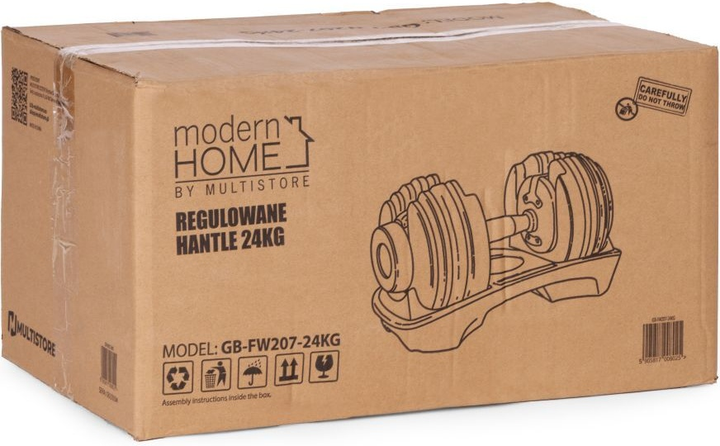 Hantel regulowany ModernHome by Multistore żeliwny z podstawką 2.5-24 kg GB-FW207-24KG (5905817008025) - obraz 11