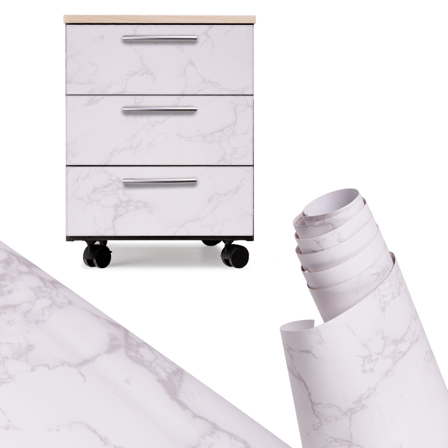 Самоклеюча плівка Ikonka 1.22 x 50 м Білий мармур - Магнолія (5903039728202) - зображення 2