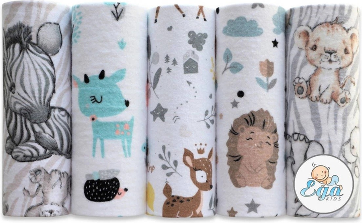 Zestaw pieluszek flanelowych Ega Kids 70 x 80 cm kolorowe 5 szt (5907810525752) - obraz 1