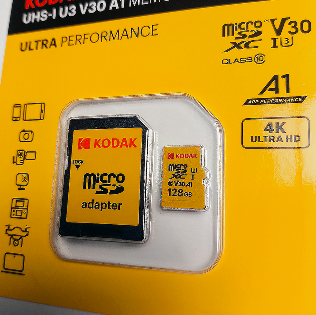 Карта памяти KODAK microSDXC 128GB UHS-I U3 V30 A1 4K Ultra HD - изображение 2