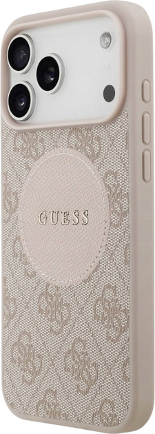 Etui plecki Guess 4G Circle Classic Logo MagSafe do Apple iPhone 17 Pro Max Pink (3666339490072) - obraz 2