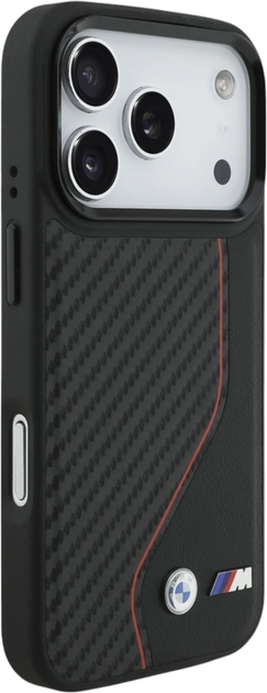 Etui plecki BMW M Carbon Line & Logo MagSafe do Apple iPhone 17 Pro Red (BMHMP17L25PCCSCKR) - obraz 3