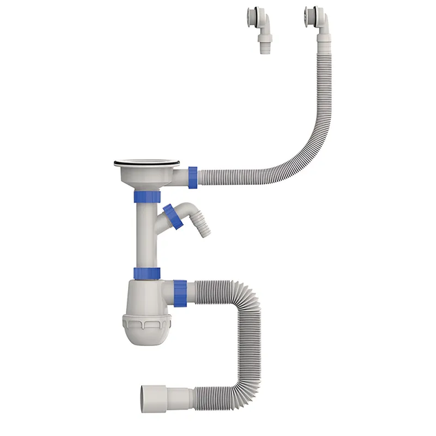 Сифон для кухні Mixxus SK-06-WH 3 1/2"x40 з пластиковою сіткою, відведенням для пральної машини, м. Київ - Фото 1 Сифон для кухні Mixxus SK-06-WH 3 1/2"x40 з пластиковою сіткою, відведенням для пральної машини, м. Київ - зображення 1