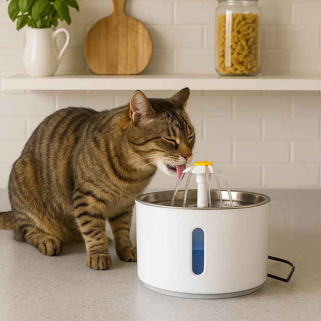 Fontanna dla kotów KIK LED USB 2.4 l filtr czyszczący (0022517437209) - obraz 14