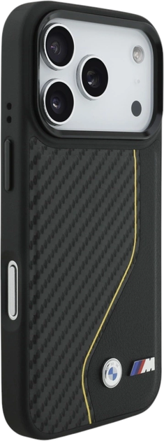 Etui plecki BMW M Carbon Line & Logo MagSafe do Apple iPhone 17 Pro Yellow (BMHMP17L25PCCSCKY) - obraz 3