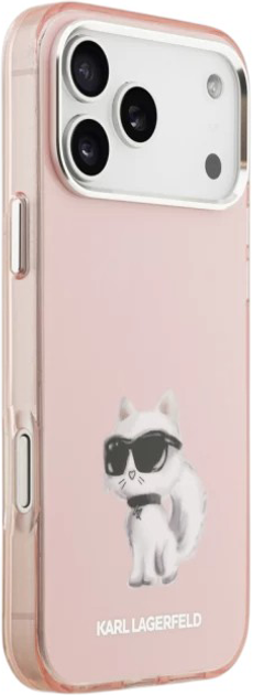Etui Karl Lagerfeld IML Aquarelle Choupette MagSafe do Apple iPhone 17 Pro Max Pink (3666339531041) - obraz 5