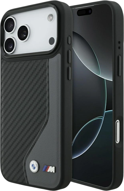 Etui plecki BMW M Carbon Logo MagSafe do Apple iPhone 17 Pro Max Graphite (BMHMP17X25PCCSCAK) - obraz 1