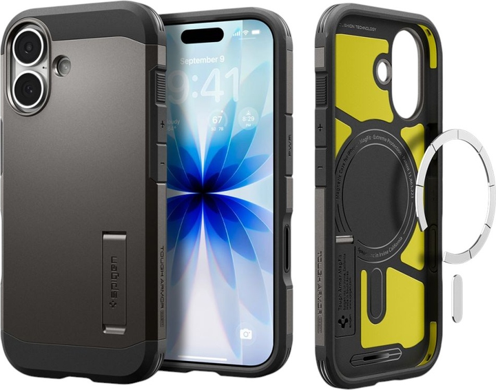 Etui Spigen Tough Armor "T" MagSafe do Apple iPhone 17 Gun Metal (8800283315240) - obraz 6