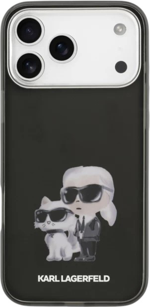 Панель Karl Lagerfeld IML Aquarelle Karl & Choupette MagSafe do Apple iPhone 17 Pro Max Black (3666339531201) - зображення 3