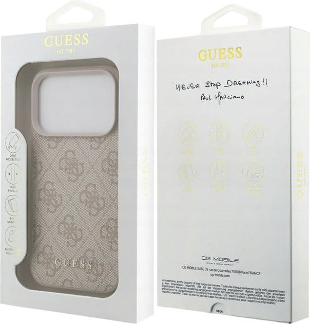 Etui plecki Guess 4G Classic Case do iPhone 17 Pro Pink (3666339556242) - obraz 6