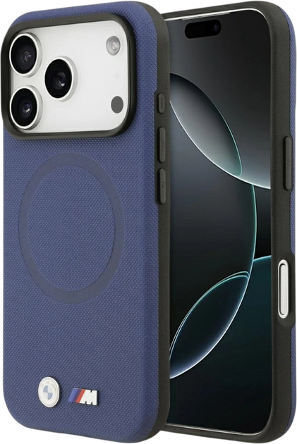 Панель BMW M FW Metal Logo MagSafe для Apple iPhone 17 Pro Navy Blue (BMHMP17L25PFWSMB) - зображення 1