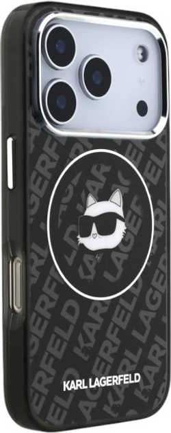 Панель Karl Lagerfeld IML Choupette Head MagSafe do Apple iPhone 17 Pro Max Black (3666339499563) - зображення 5