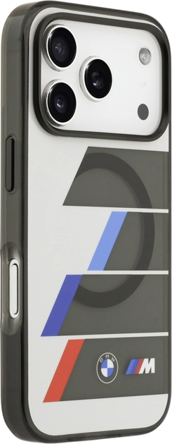 Панель BMW M IML Metal Buttons Tricolor Lines MagSafe для Apple iPhone 17 Pro Gray (BMHMP17L25HTTRIA) - зображення 3