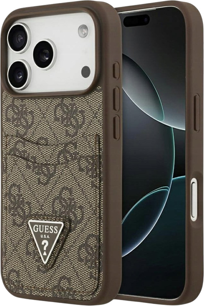 Панель Guess 4G Double Card Triangle для iPhone 17 Pro Brown (3666339552602) - зображення 1