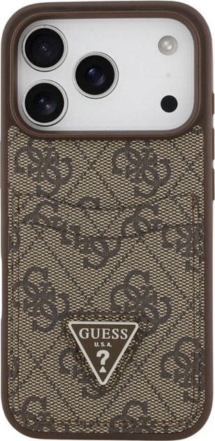 Панель Guess 4G Double Card Triangle для iPhone 17 Pro Brown (3666339552602) - зображення 3