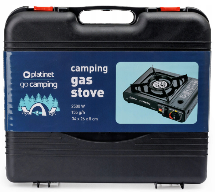 Turystyczna kuchenka gazowa Platinet PCKW155 na kartusze przenosna polowa walizka 2500 W (5907595461344) - obraz 7
