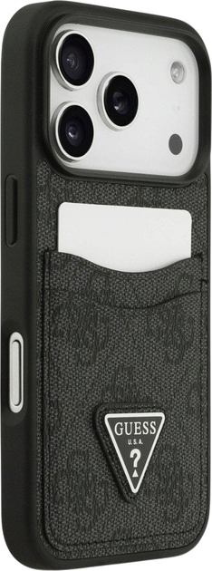 Панель Guess 4G Double Card Triangle для iPhone 17 Pro Black (3666339552640) - зображення 4