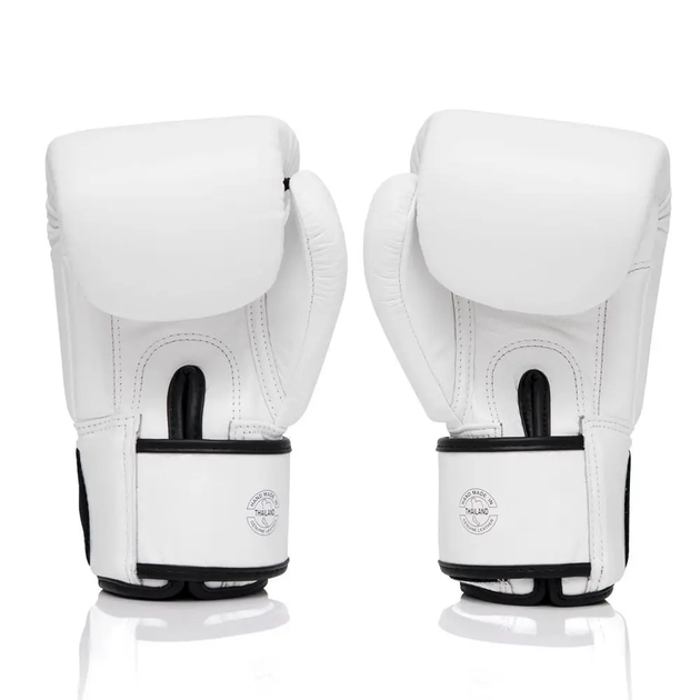 Рукавички боксерські шкіряні з бинтами Fairtex BGV1-ONE 14 унцій, білі - изображение 3