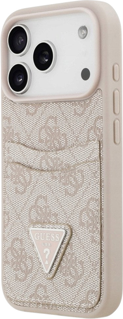 Etui plecki Guess 4G Double Card Triangle do iPhone 17 Pro Pink (3666339552725) - obraz 2