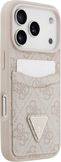 Etui plecki Guess 4G Double Card Triangle do iPhone 17 Pro Pink (3666339552725) - obraz 4