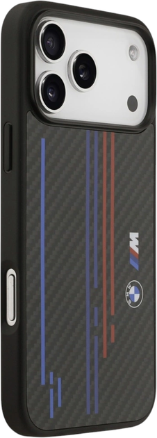 Etui plecki BMW M Kevlar Lines & Logo MagSafe do Apple iPhone 17 Pro Max Black (BMHMP17X25CFSTSK) - obraz 3