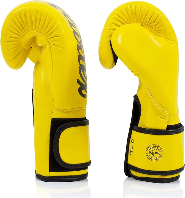 Рукавички боксерські з бинтами Fairtex BGV14 12 унцій, жовті - изображение 5