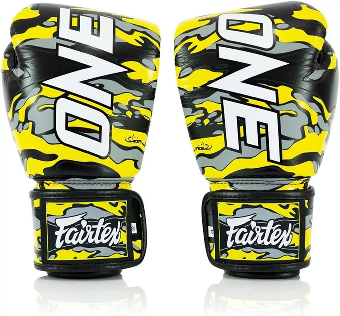Рукавички боксерські шкіряні з бинтами Fairtex BGV-ONE X STBG 10 унцій, жовті - изображение 4