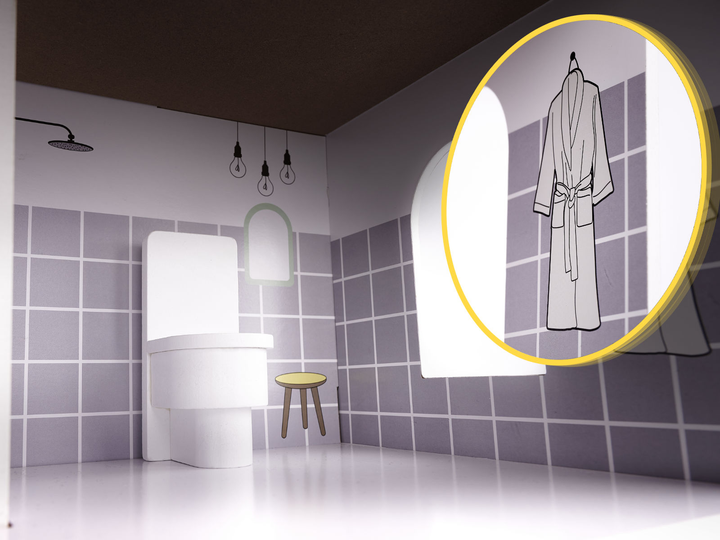 Drewniany domek dla lalek Kik MDF LED 70 cm Szary (KX6278) (5903039717794) - obraz 7