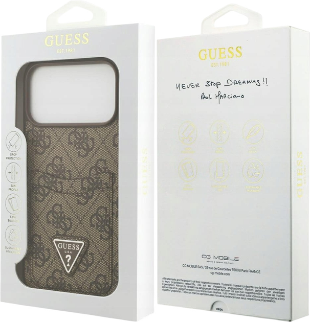 Панель Guess 4G Double Card Triangle для iPhone 17 Pro Max Brown (3666339552619) - зображення 8