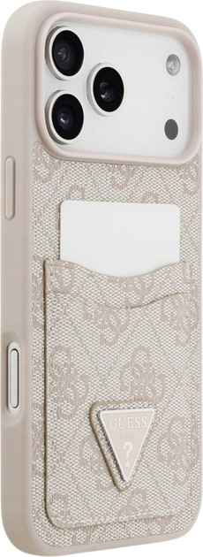 Etui plecki Guess 4G Double Card Triangle do iPhone 17 Pro Max Pink (3666339552732) - obraz 4