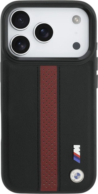 Панель BMW M Perforated Stripe Logo MagSafe для Apple iPhone 17 Pro Red (3666339481667) - зображення 2