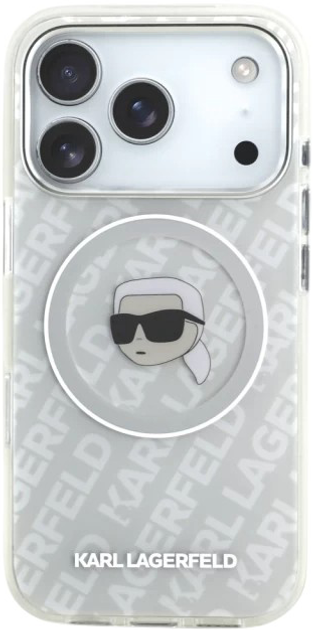 Etui Karl Lagerfeld IML Karl Head Logo do Apple iPhone 17 Pro Grey (3666339499877) - obraz 4