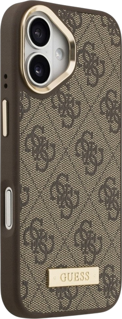 Панель Guess 4G Logo Plate MagSafe для iPhone 17 Brown (3666339489762) - зображення 4