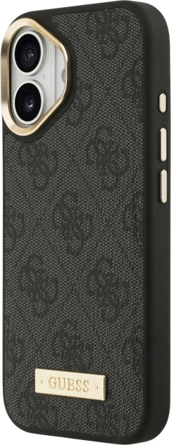 Etui plecki Guess 4G Logo Plate MagSafe do iPhone 17 Black (3666339489724) - obraz 2