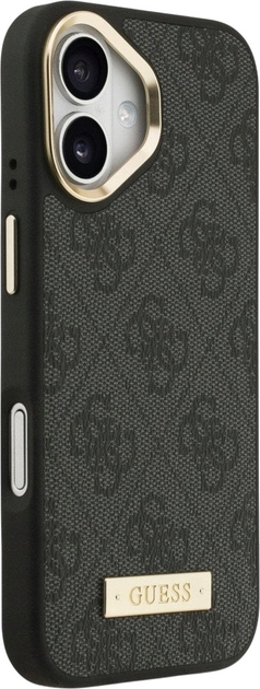 Etui plecki Guess 4G Logo Plate MagSafe do iPhone 17 Black (3666339489724) - obraz 3