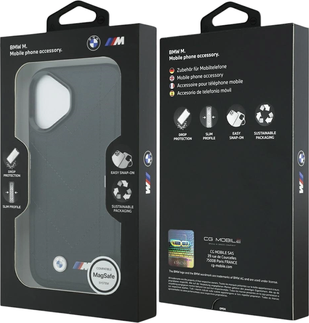 Панель BMW M Quilted Logo MagSafe для Apple iPhone 17 Black (BMW001054) - зображення 8