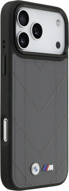 Etui plecki BMW M Quilted Logo MagSafe do Apple iPhone 17 Pro Max Graphite (BMHMP17X25PSECHA) - obraz 3