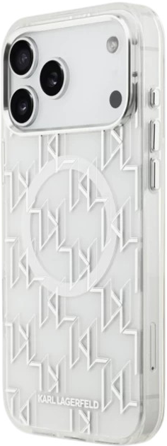 Панель Karl Lagerfeld IML KL Monogram MagSafe do Apple iPhone 17 Pro Max White (3666339505981) - зображення 3